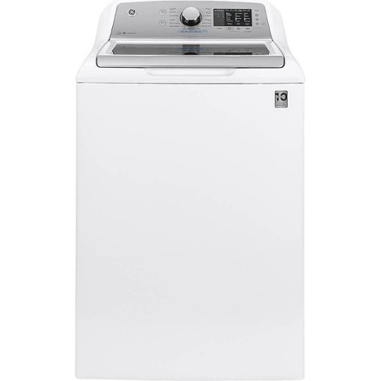 Front Zoom. GE - 4.8 Cu. Ft.  High-Efficiency Top Load Washer - White With Silver Backsplash.