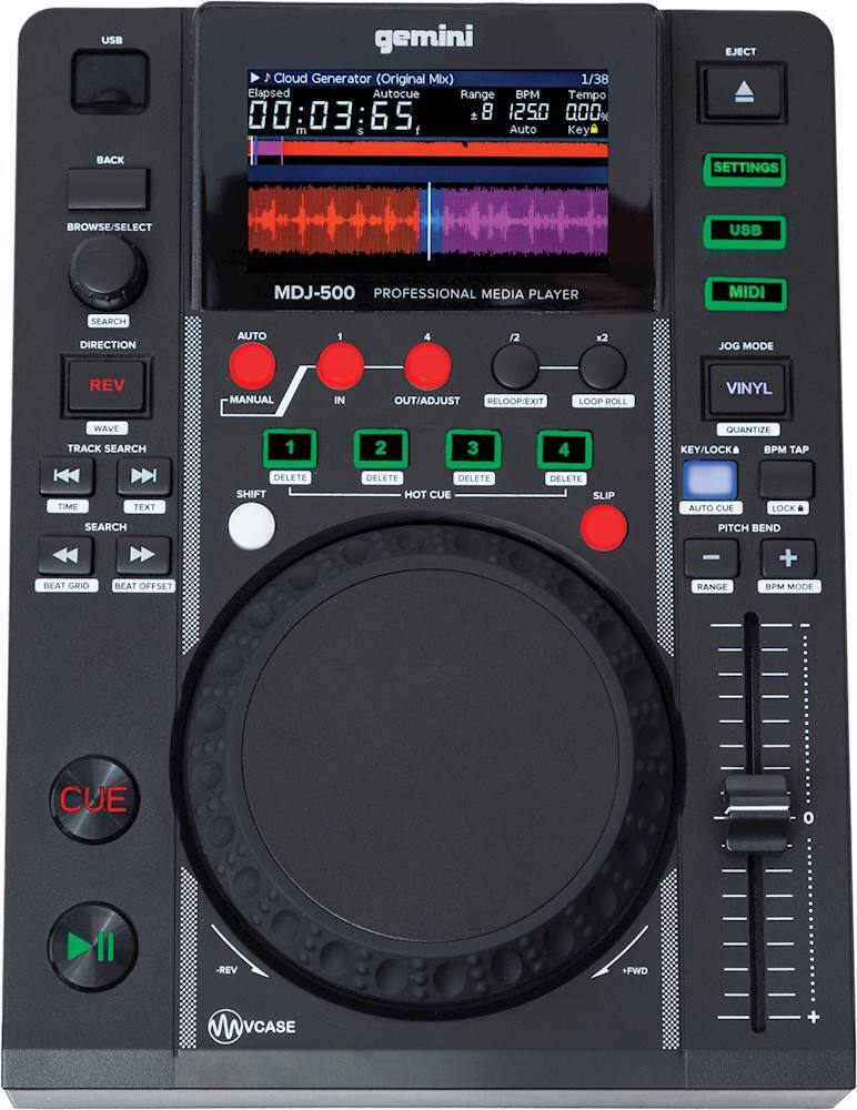 Front. Gemini - Professional USB Media Player - Black.