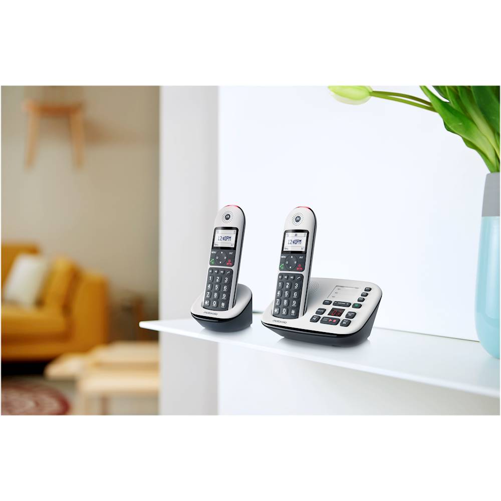 Motorola - MOTO-CD5012 Expandable Cordless Phone System - Gray/White