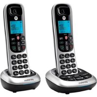 Motorola - MOTO-CD4012 Expandable Cordless Phone System with Digital Answering System - Black - Angle_Zoom