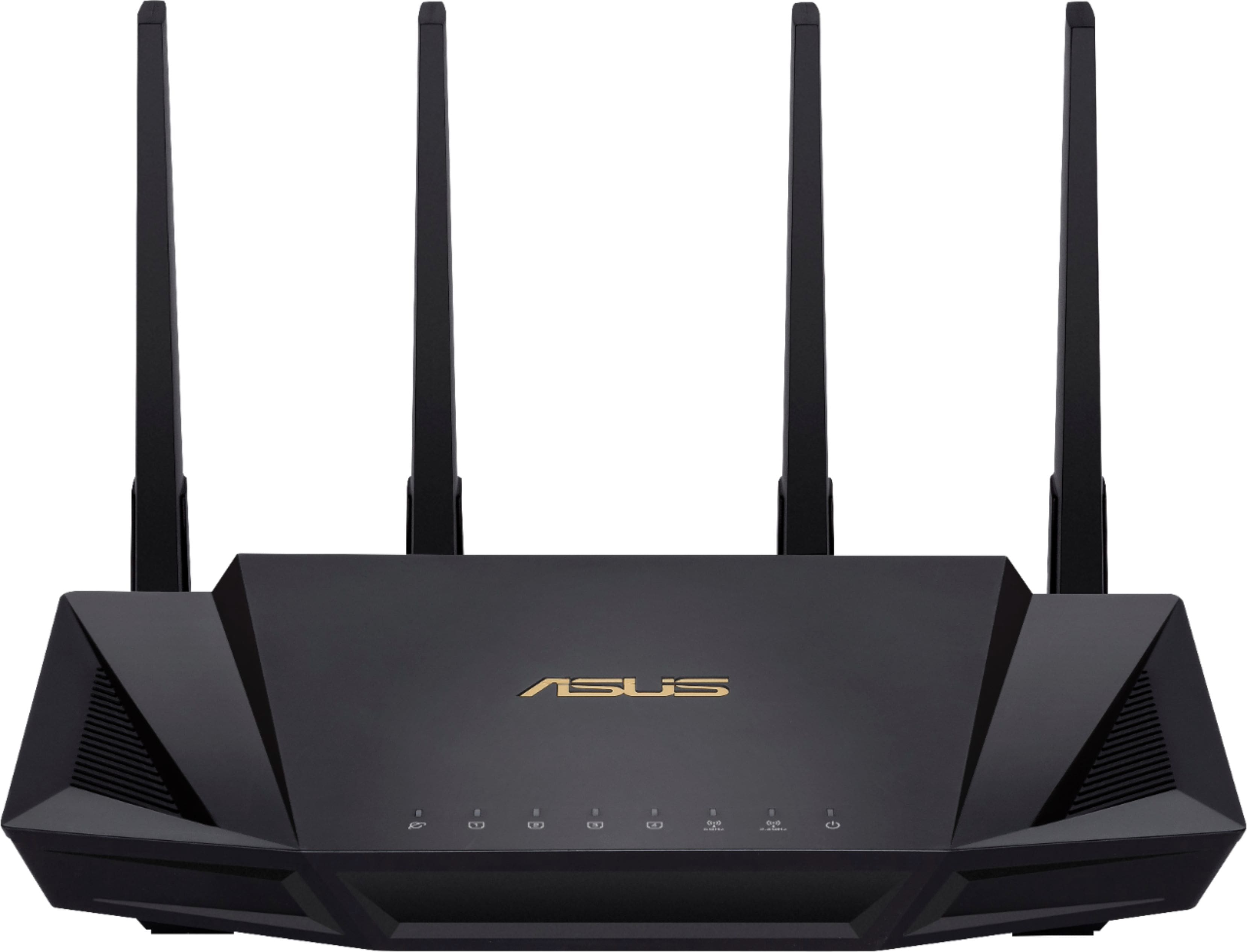 Front. ASUS - AX3000 Dual-Band WiFi 6 Wireless Router with Life time internet Security - Black.