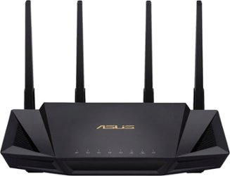 ASUS - AX3000 Dual-Band WiFi 6 Wireless Router with Life time internet Security - Black - Front_Zoom