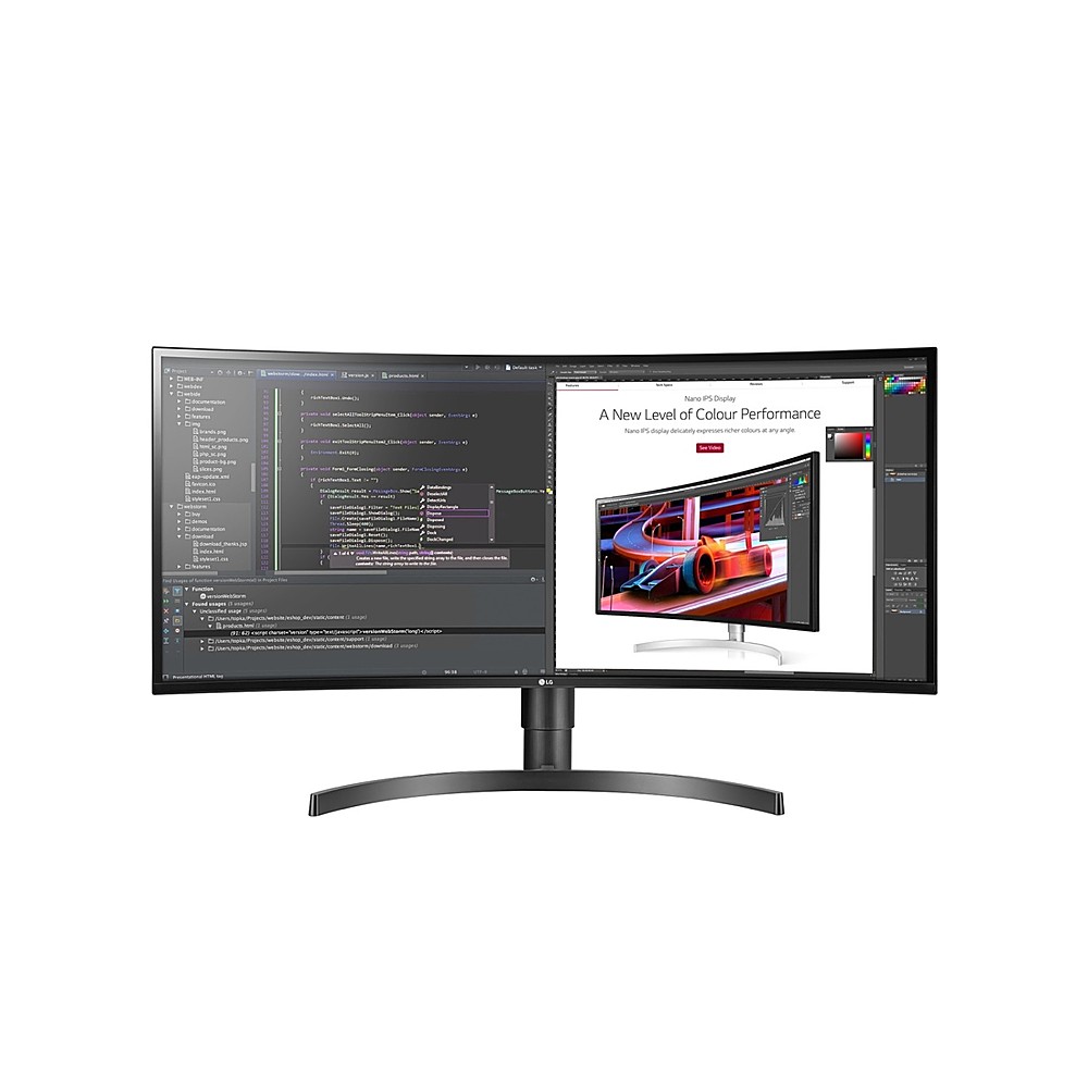 LG - 34'' IPS QHD UltraWide Curved Monitor with HDR10 - Black