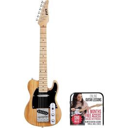 Lyxpro - 30” Electric Guitar TL Series, Solid Body Guitar with 3-Way Switch & Tone Controls - Natural