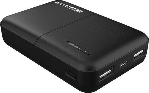 Tzumi - PocketJuice 10,000 mAh Portable Charger for Most USB Devices - Black-Front_Standard 