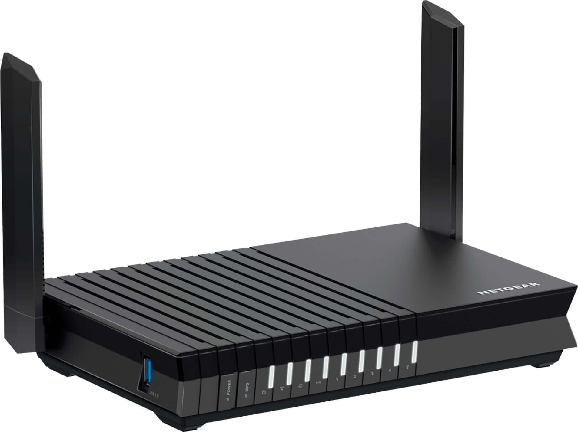 Front. NETGEAR - AX1800 Wi-Fi 6 Router - Black.