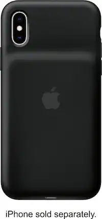 Front. Apple - Geek Squad Certified Refurbished iPhone XS Smart Battery Case - Black.