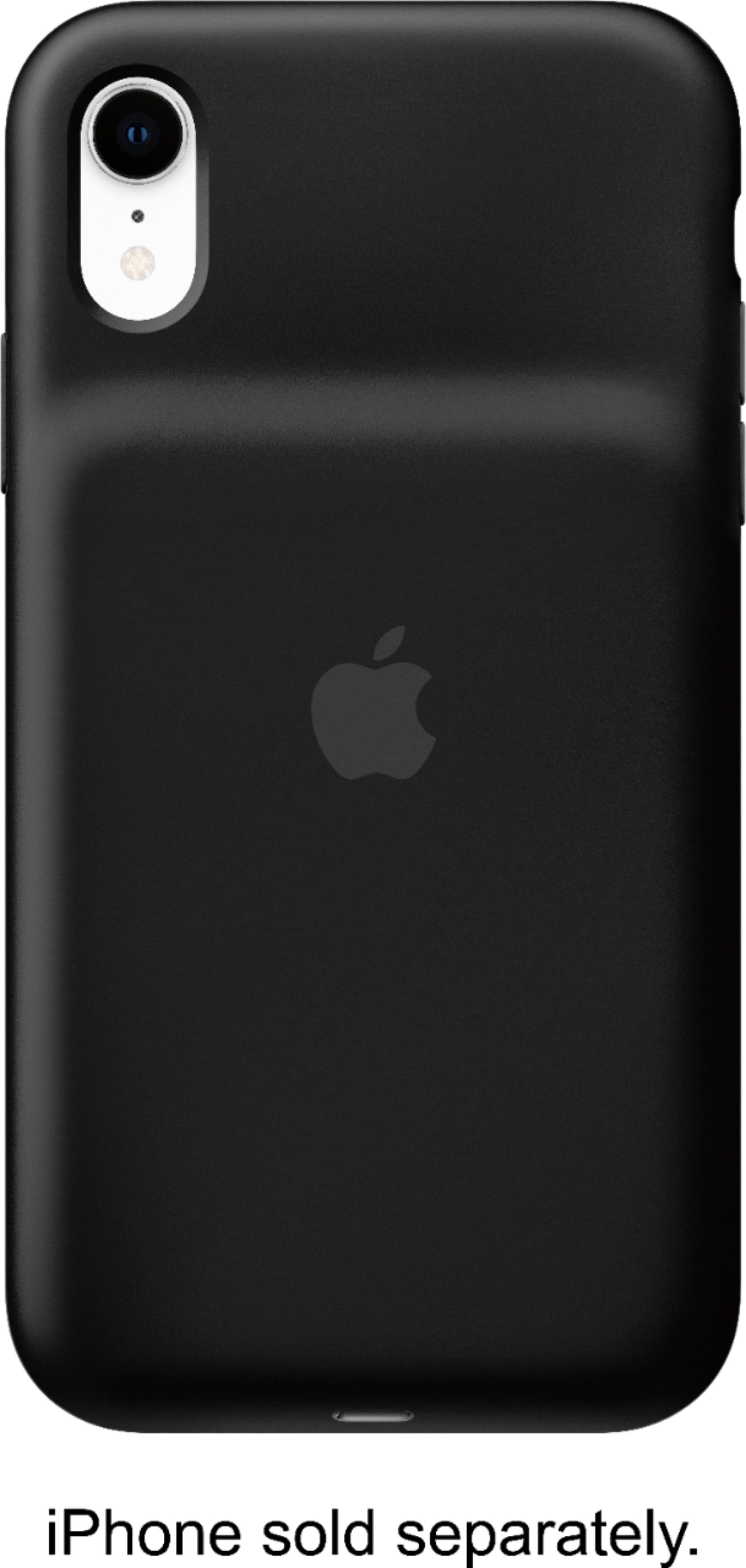 Front. Apple - Geek Squad Certified Refurbished iPhone XR Smart Battery Case - Black.