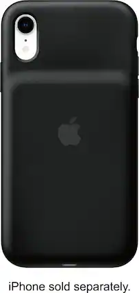 Front. Apple - Geek Squad Certified Refurbished iPhone XR Smart Battery Case - Black.