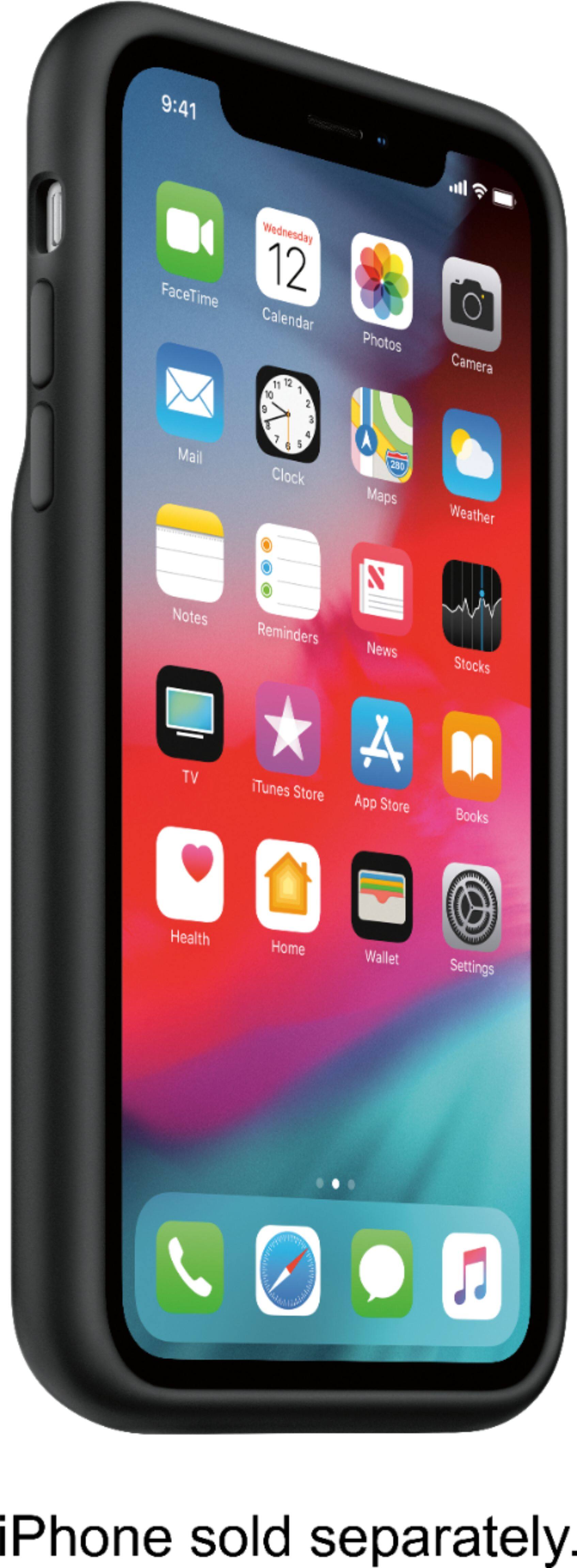 Alt View 12. Apple - Geek Squad Certified Refurbished iPhone XR Smart Battery Case - Black.