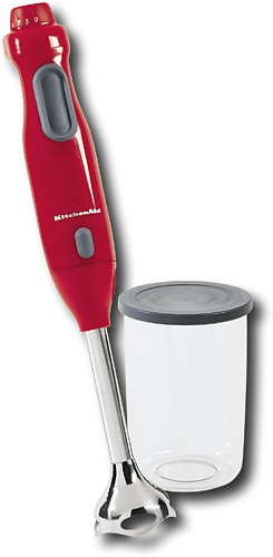 KitchenAid KHB300ER Immersion Blender, Includes Whisk and Chopper  Attachments, Empire Red