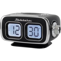 Studebaker - SB3500 Retro Digital AM/FM Dual Alarm Clock Radio with Bluetooth - Black - Front_Zoom