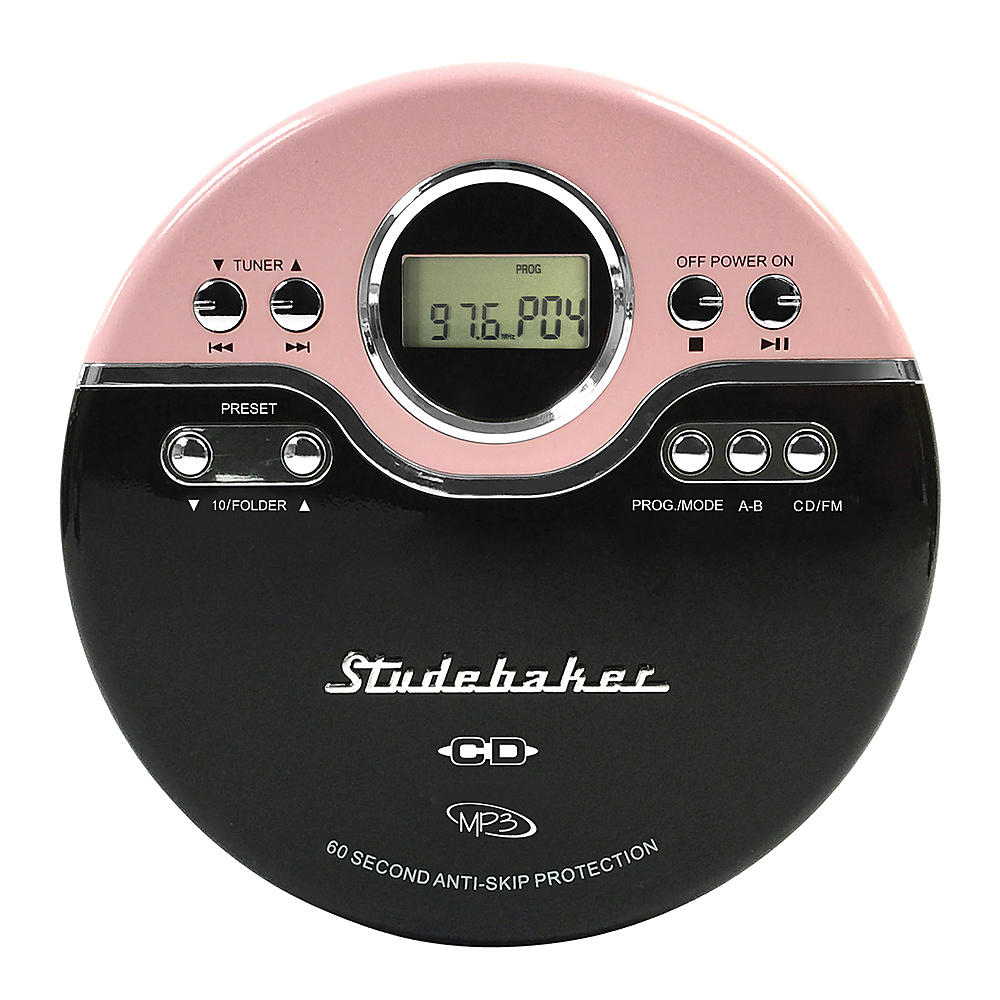 Beschrijvend Faial etiquette Studebaker Portable CD Player with FM Radio Pink/Black SB3703PB - Best Buy