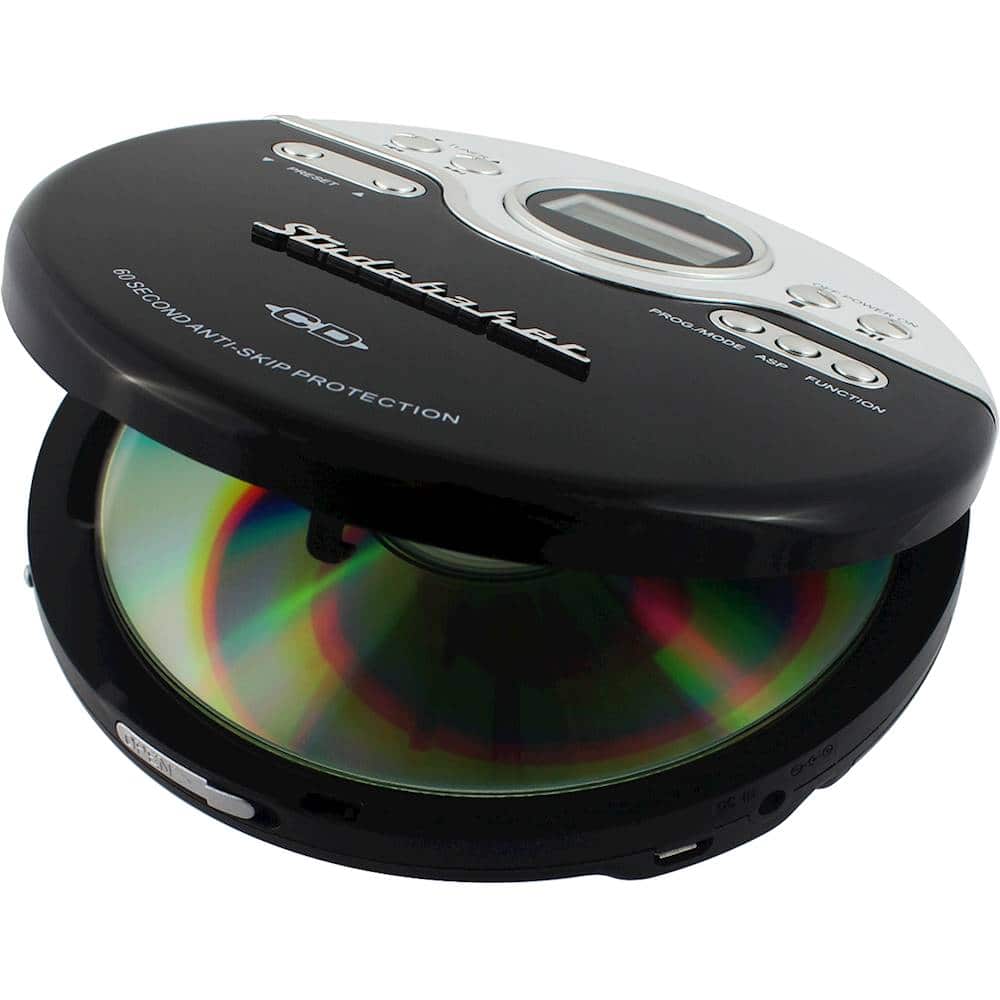 Alt View 12. Studebaker - Portable CD Player with FM Radio - Black/White.