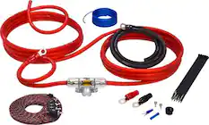 Front. Stinger - 4000 Series 4GA Power Amplifier Wiring Kit for Car Audio Systems up to 1500W/150A - Red.