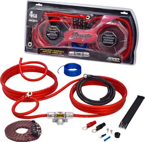 Alt View 11. Stinger - 4000 Series 4GA Power Amplifier Wiring Kit for Car Audio Systems up to 1500W/150A - Red.