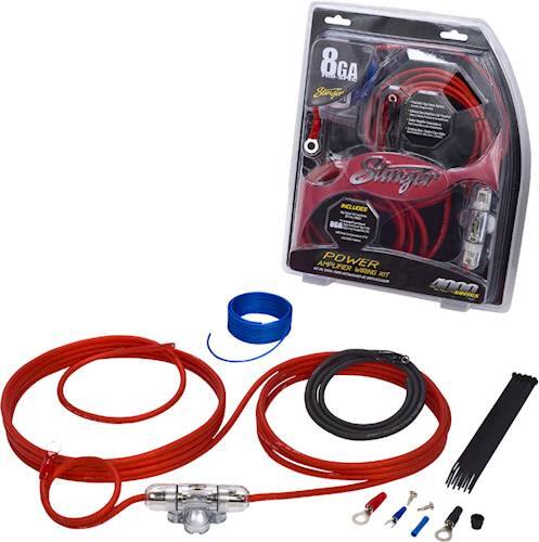 Alt View 11. Stinger - 4000 Series 8GA Power Amplifier Wiring Kit for Car Audio Systems up to 600W/60A - Red.