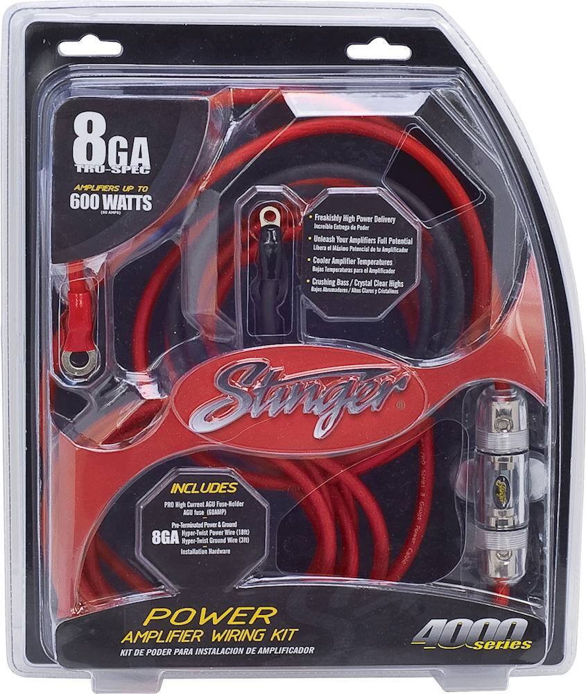 Alt View 12. Stinger - 4000 Series 8GA Power Amplifier Wiring Kit for Car Audio Systems up to 600W/60A - Red.