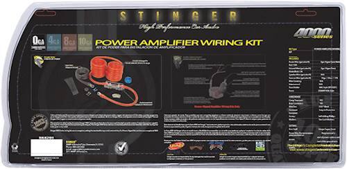 Alt View 13. Stinger - 4000 Series 1/0GA Power Amplifier Wiring Kit for Car Audio Systems up to 3400W/250A - Red.
