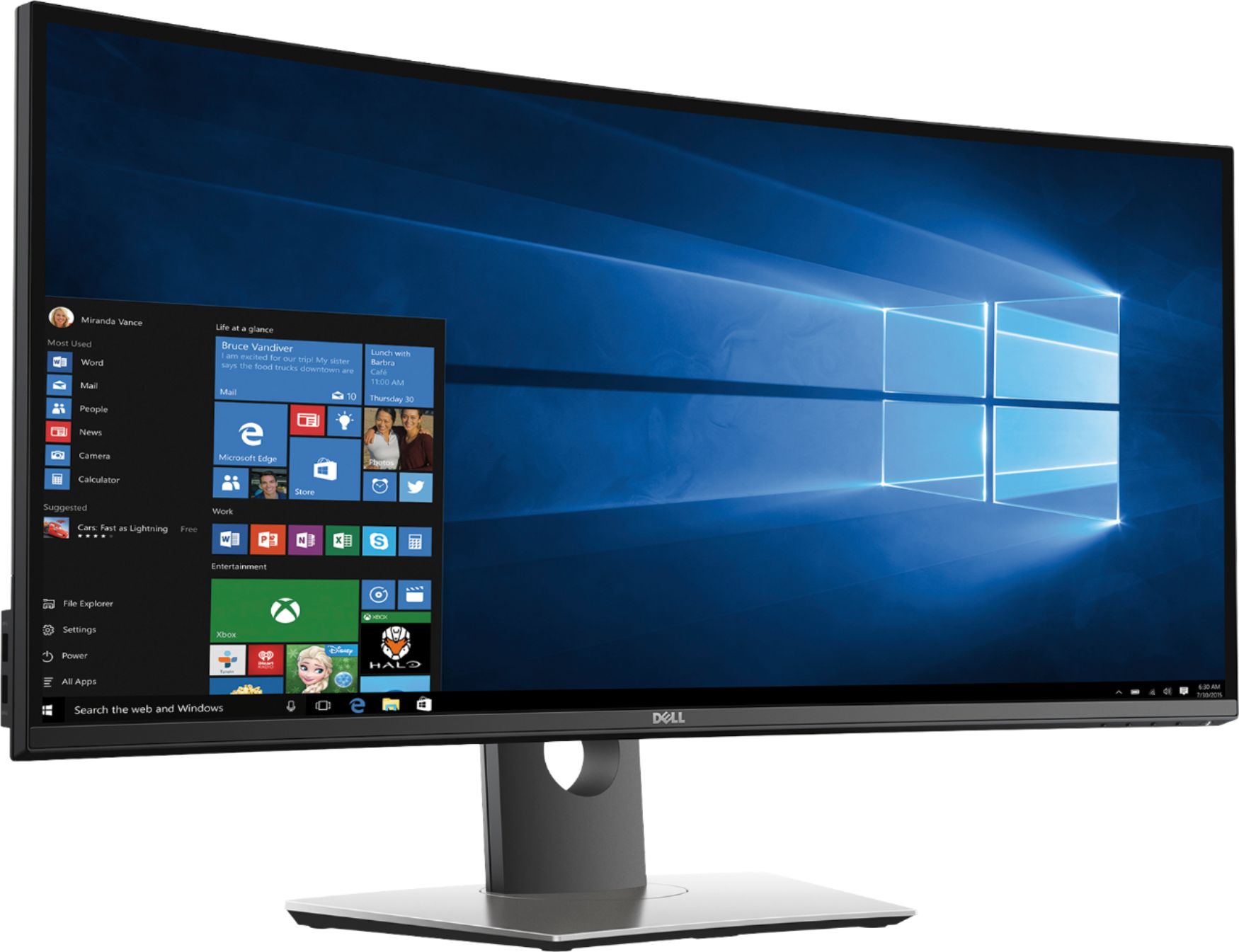 Angle View: Dell - Geek Squad Certified Refurbished UltraSharp 34" IPS LED UltraWide QHD Monitor - Black