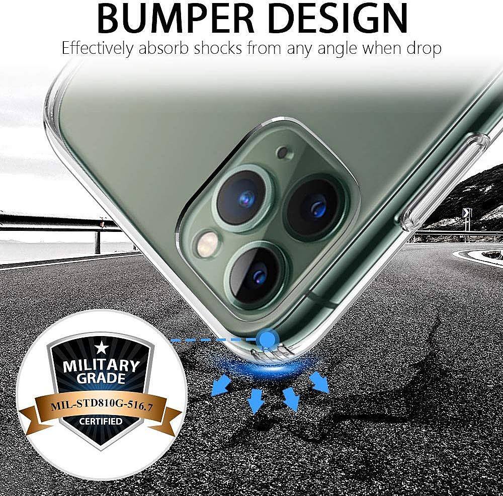 Left View: Griffin Technology - Survivor Clear Case for Apple® iPhone® 11 Pro Max - Bronze Green