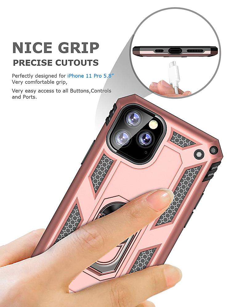 Left View: BodyGuardz - Paradigm Grip Case for Apple® iPhone® 11 Pro - Blue/Yellow
