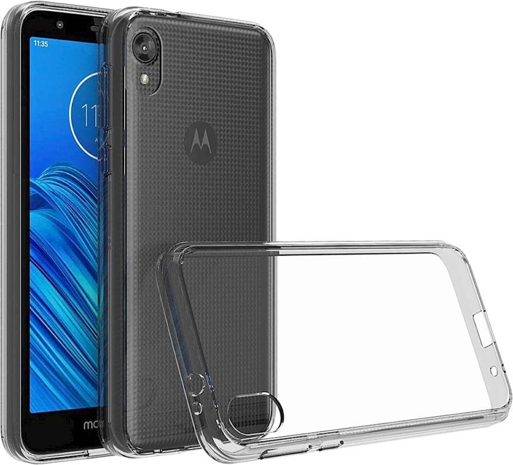 Front. SaharaCase - Protection Series Modular Case for Motorola Moto E6 - Clear.
