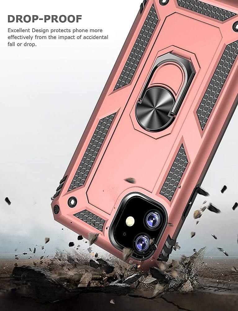 Left View: SaharaCase - Military Series Case for Apple® iPhone® 11 - Rose Gold