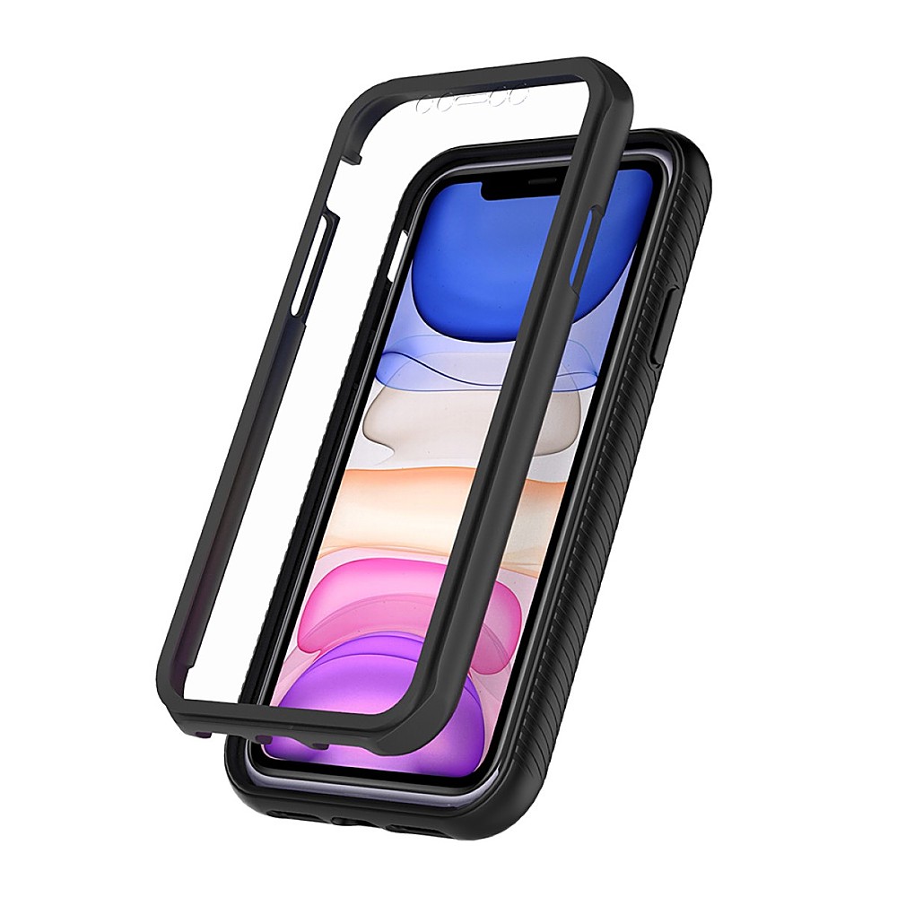 Left View: SaharaCase - dBulk Case with Glass Screen Protector for Apple iPhone X and XS - Plum