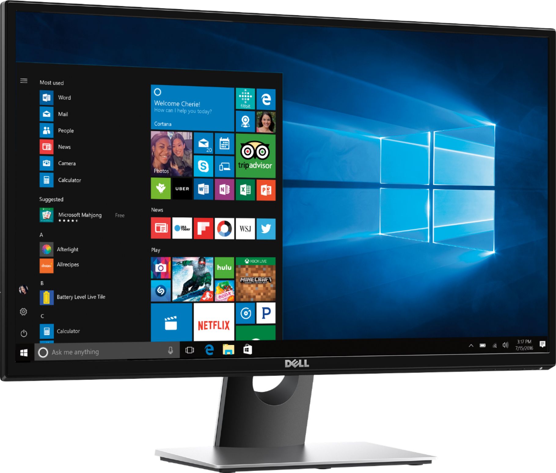 Angle View: Dell - Geek Squad Certified Refurbished 27" IPS LED FHD FreeSync Monitor - Piano Black