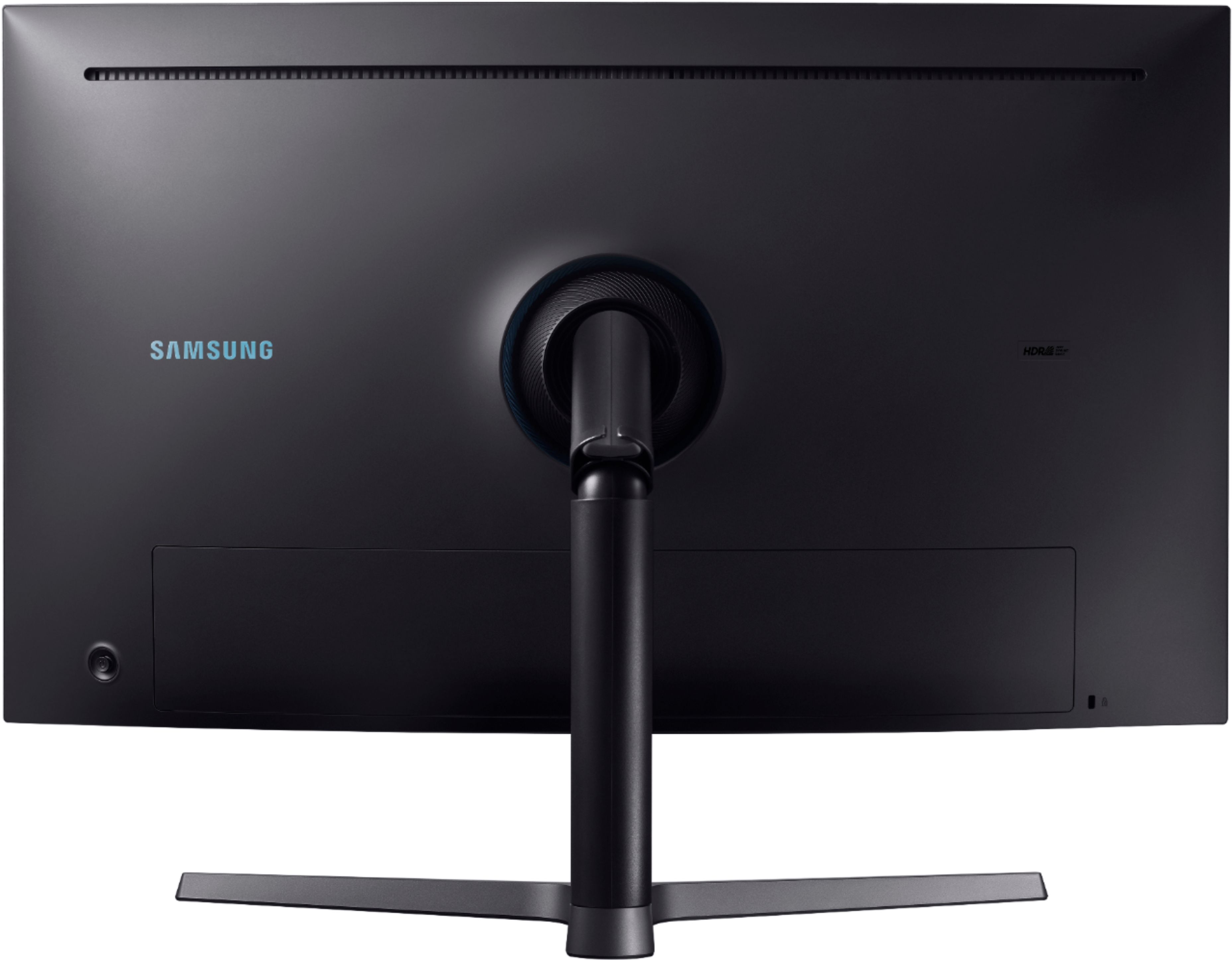 Back View: Samsung - Geek Squad Certified Refurbished 32" LED Curved QHD FreeSync Monitor with HDR - Matte Dark Blue/Gray