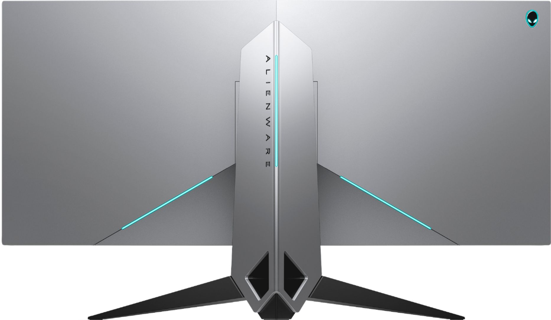 Back View: Alienware - Geek Squad Certified Refurbished 34" IPS LED Curved UltraWide QHD G-SYNC Monitor - Epic Silver