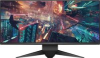 Front. Alienware - Geek Squad Certified Refurbished 34" IPS LED Curved UltraWide QHD G-SYNC Monitor - Epic Silver.