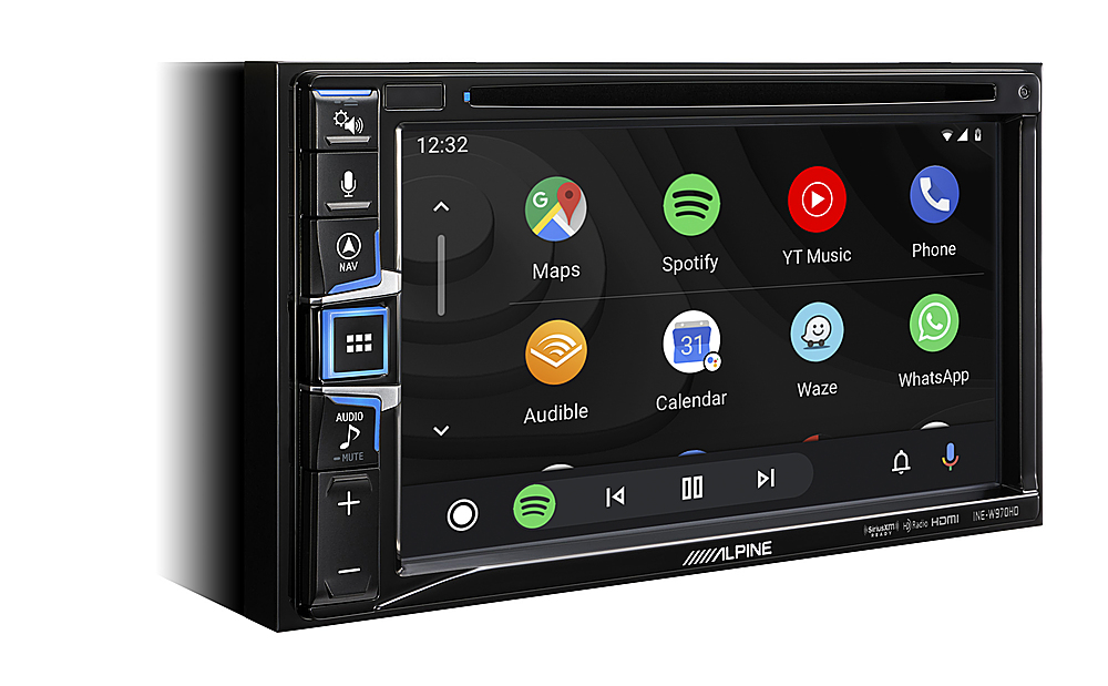 Angle View: Alpine - 6.5" - Android Auto/Apple® CarPlay™ - Built-in Navigation - Bluetooth - In-Dash CD/DVD/DM Receiver - Black