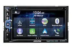 Alpine - 6.5" - Android Auto/Apple CarPlay - Built-in Navigation - Bluetooth - In-Dash CD/DVD/DM Receiver - Black - Front_Zoom