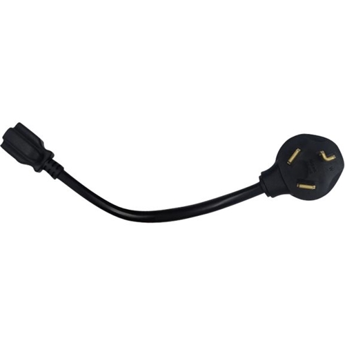 Angle View: Accell - Female/Plug Power Adapter - Black
