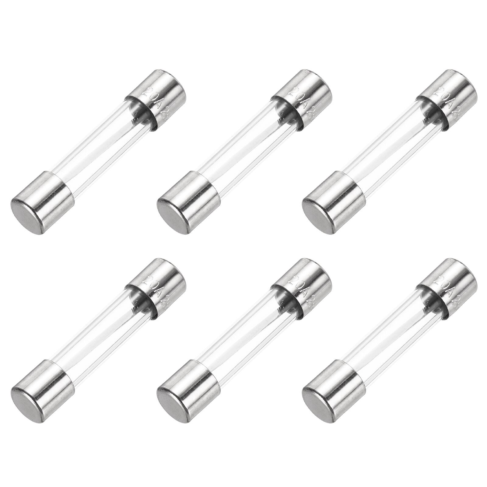 Front. Unique Bargains - 20A 250V 6x30mm Time Delay Glass Fuse UL Listed Slow Blow Fuse for Home Appliances 6pcs.
