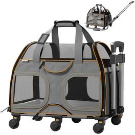 Katziela - Luxury Rider Pet Carrier with Removable Wheels and Telescopic Handle
