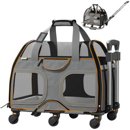 Front. Katziela - Luxury Rider Pet Carrier with Removable Wheels and Telescopic Handle.