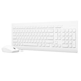 Lenovo - 510 Wireless Keyboard & Mouse Combo, 2.4 GHz USB Receiver, Full Number Pad, 1200 DPI Ambidextrous Mouse - White