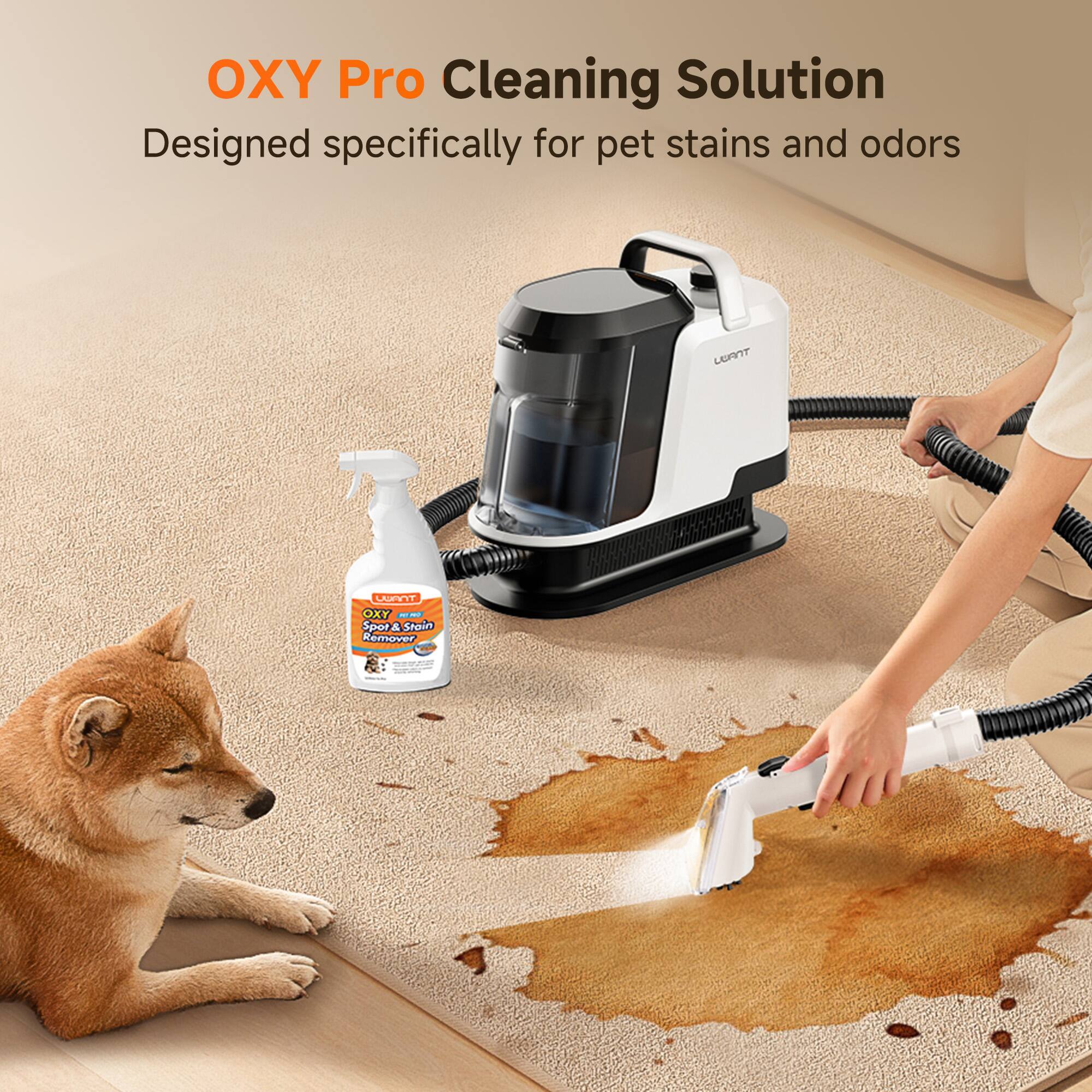 OXY Pro Cleaning Solution  
Designed specifically for pet stains and odors  

UWANT OXY MEMO Spot & Stain Remover