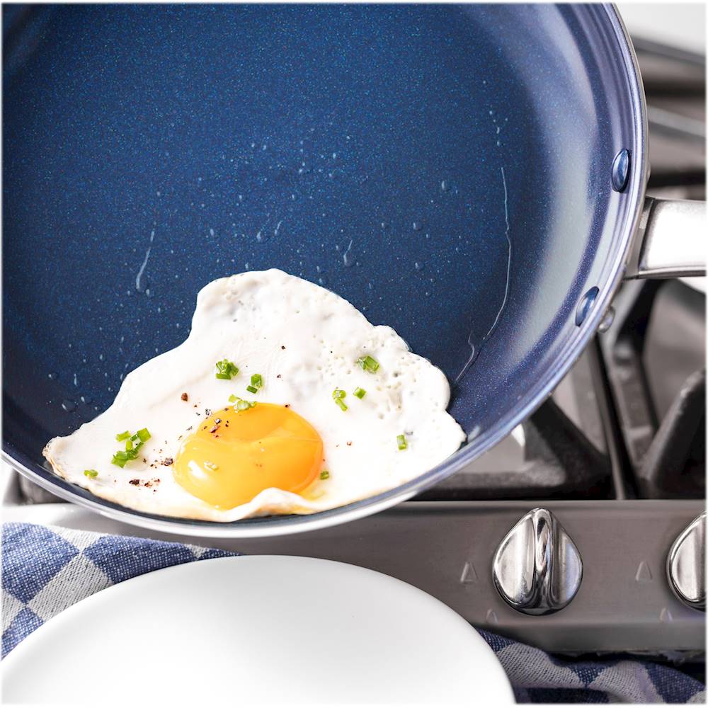 Blue Diamond Cookware Mini Egg pan, Saucepan Set 1QT and 2QT, Fry pan,  Cookie Sheet, Frying Pan, Frying pan, Muffin Pan, and Sauté Pan with Lid