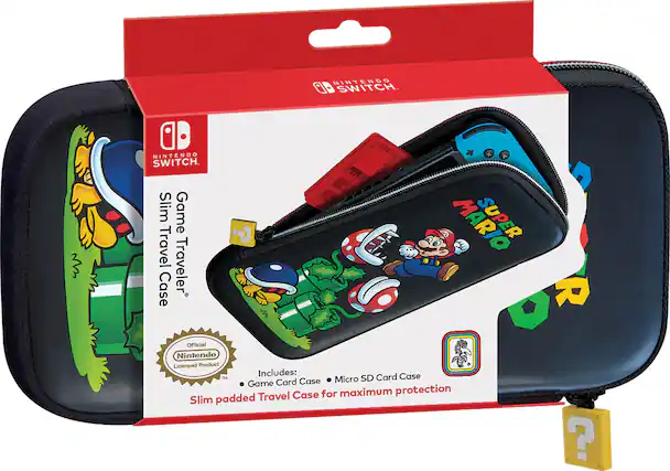 Front. RDS Industries - Game Traveler Slim Travel Case for Nintendo Switch - Super Mario.