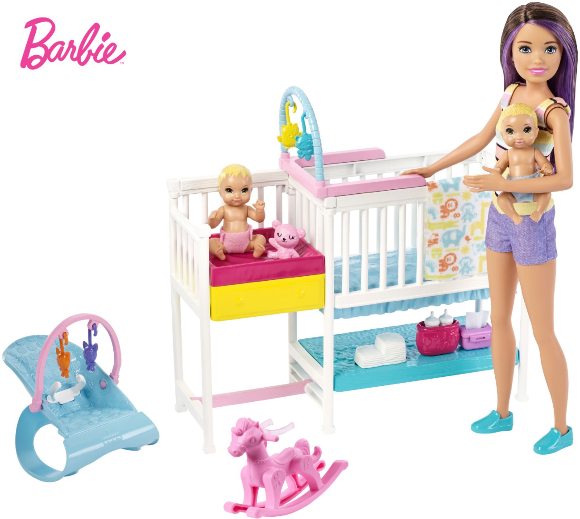 barbie skipper babysitter doll and stroller playset
