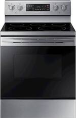 Samsung - 5.9 Cu. Ft. Freestanding Electric Convection Range with Self-Steam Cleaning - Stainless steel - Front_Standard