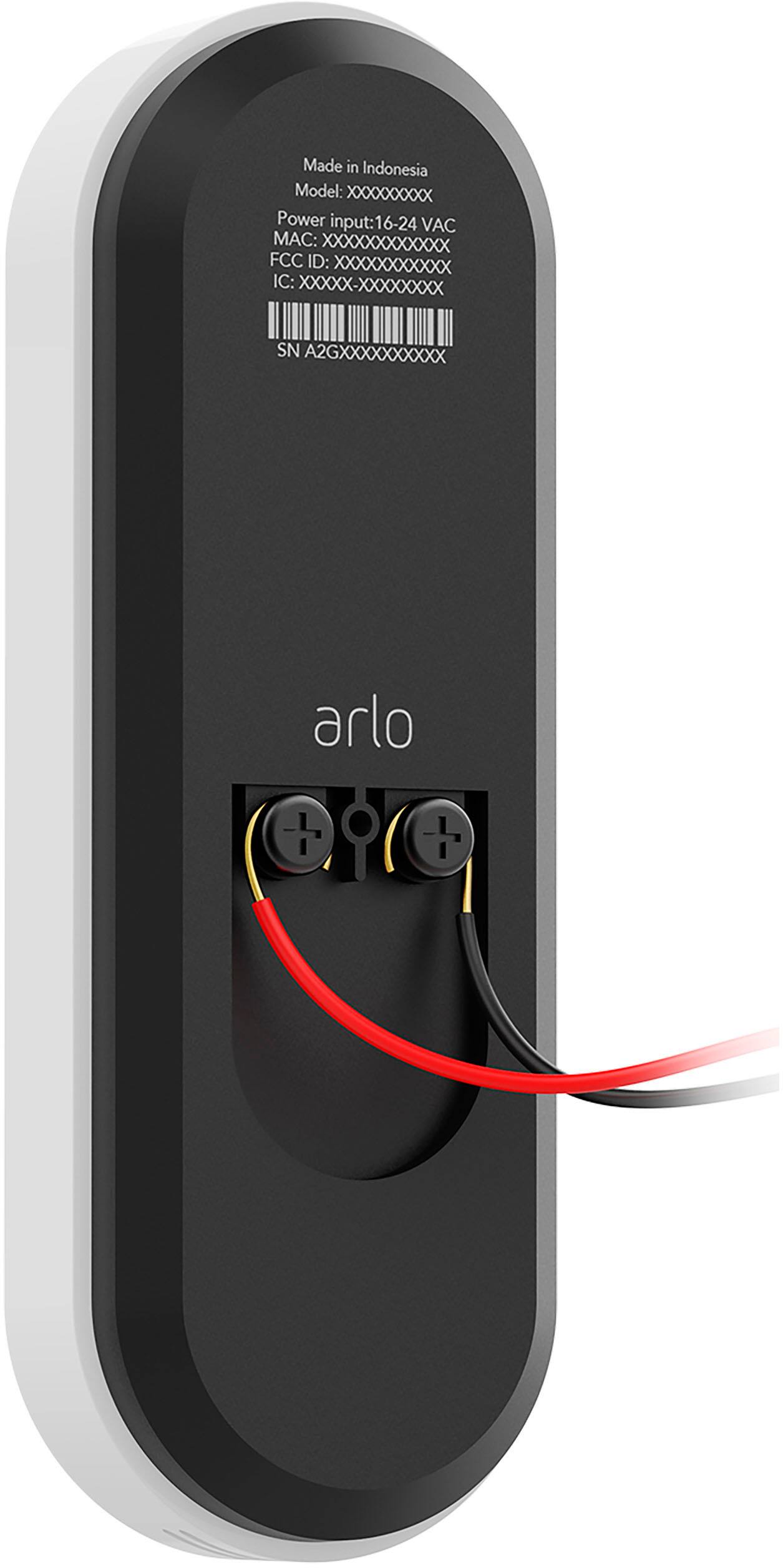 Alt View 11. Arlo - Essential Wi-Fi Smart Video Doorbell  - Wired - White.