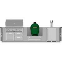 Hestan - GE Series 12' Outdoor Living Suite with Egg-Shaped Smoker/Grill and Beer Dispenser - Stainless Steel - Front_Zoom