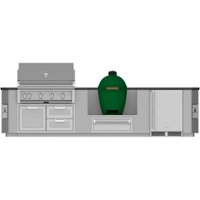 Hestan - GE Series 12' Outdoor Living Suite with Egg-Shaped Smoker/Grill (Custom Countertop) - Silver - Angle_Zoom