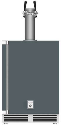 Hestan - GFDS Series 5.2 Cu. Ft. Double-Faucet Beverage Cooler Kegerator - Pacific Fog