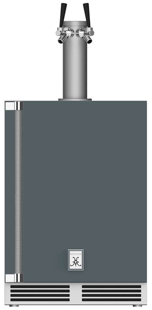 Front. Hestan - GFDS Series 5.2 Cu. Ft. Double-Faucet Beverage Cooler Kegerator - Pacific Fog.